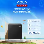 [SALE SỐC MỖI NGÀY] Tủ lạnh Aqua 50 lít AQR-D60FA(BS) - Freeship toàn quốc - Tủ lạnh mini - Tủ lạnh 1 cửa - Bảo hành 2 năm