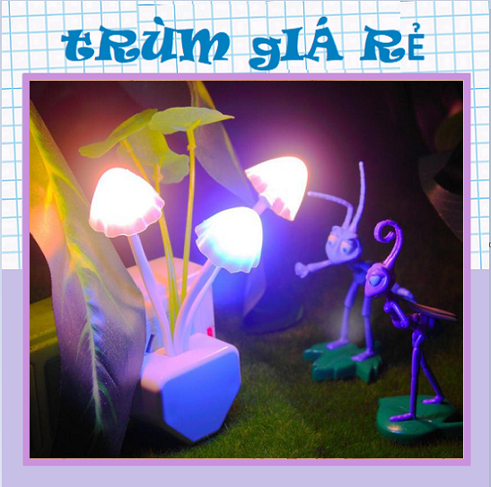 [ TRùm Giá Rẻ ] Đèn ngủ LED cảm biến ánh sáng tự động bật tắt Hình Cây Nấm ( Hoa Sen ) - Siêu Tiết Kiệm Điện - Siêu Bền