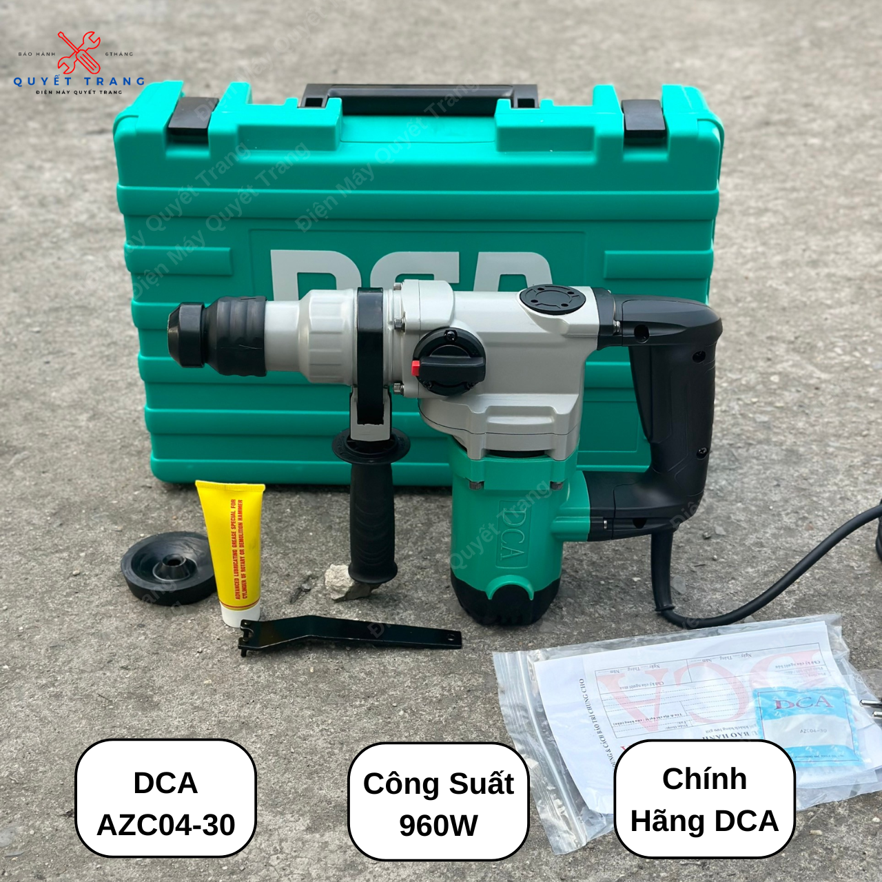 Máy khoan đục bê tông dca azc 04-30 công suất 960w 2 chức năng chính hãng dca