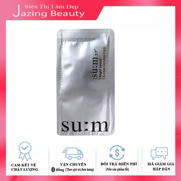 Gói mặt nạ sủi bọt thải độc da sum37 bright award bubble-de mask white