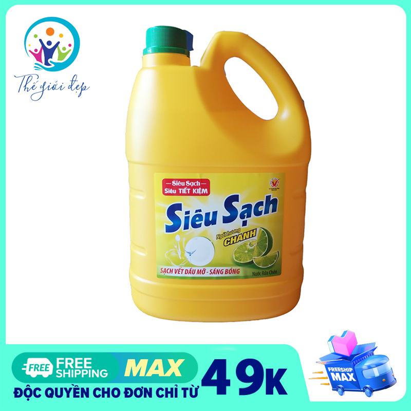 [HCM]Nước rửa chén Lix Siêu sạch hương Chanh can 3.6kg