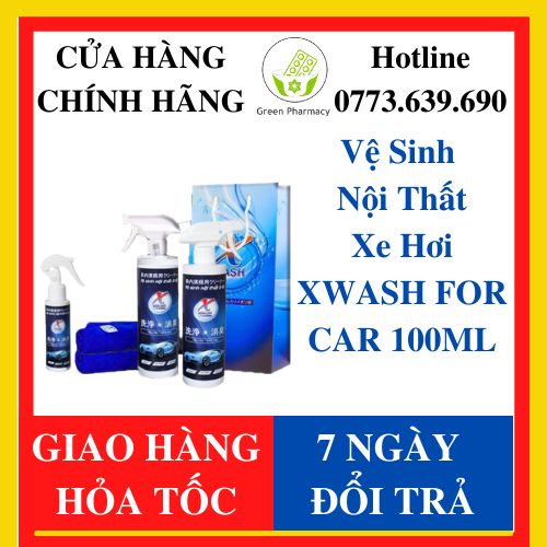 [CHÍNH HÃNG – GIÁ SỈ]  [Tặng khăn lông cừu] XWASH FOR CAR 100ML - Nước Tẩy Rửa Nội Thất Ôtô- Khử Mùi - Diệt Khuẩn Số 1 Nhật Bản- G1