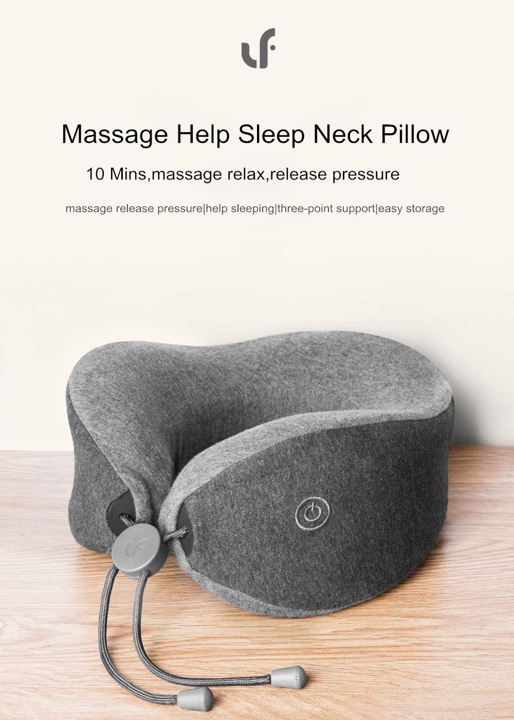 Gối massage cổ cao cấp thông minh, giải tỏa căng thẳng, Lefan Comfort-U Pillow Massager LF-TJ001, SHS Vietnam