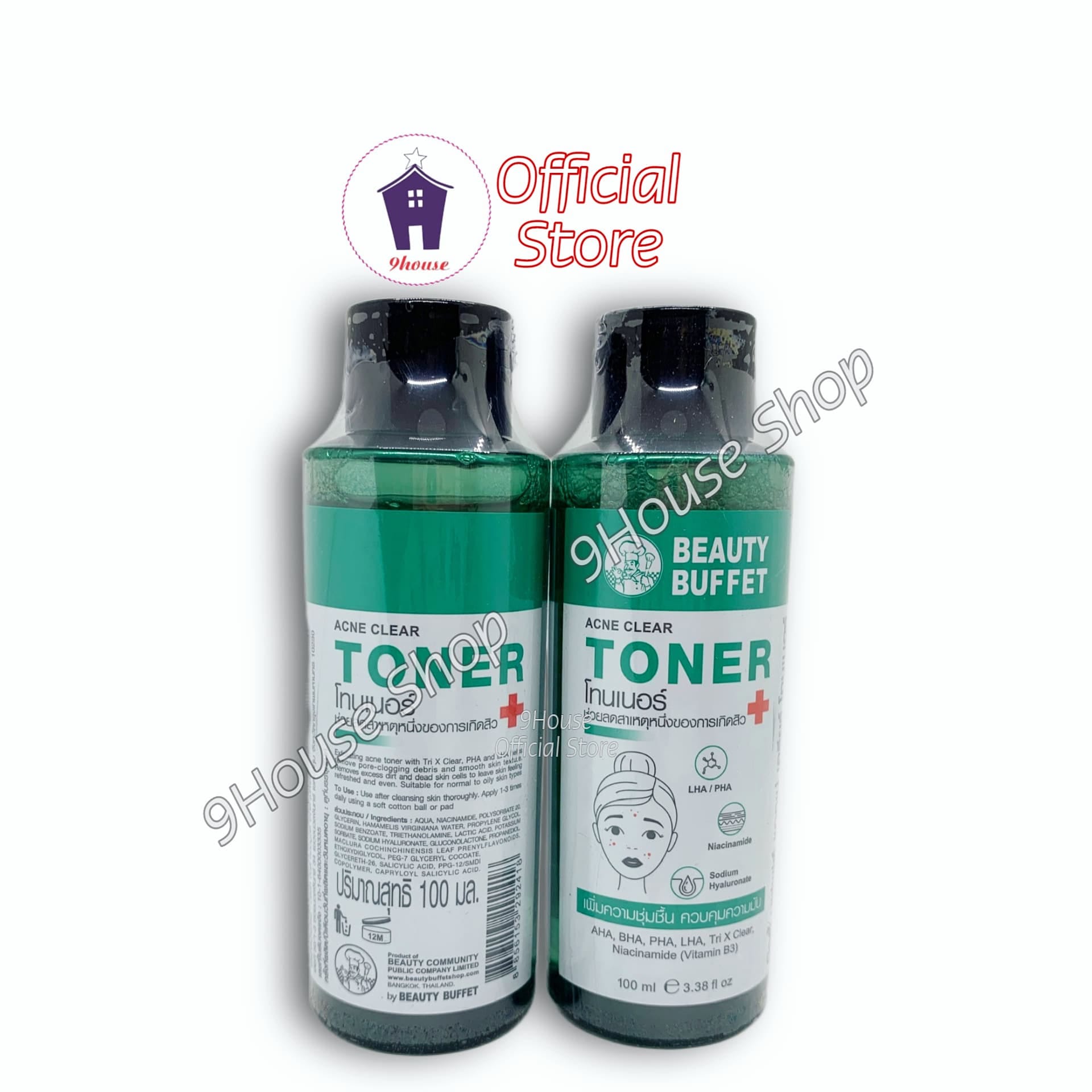01 chai nước cân bằng giảm mụn & kiềm dầu beauty buffet acne clear toner thái lan 100ml