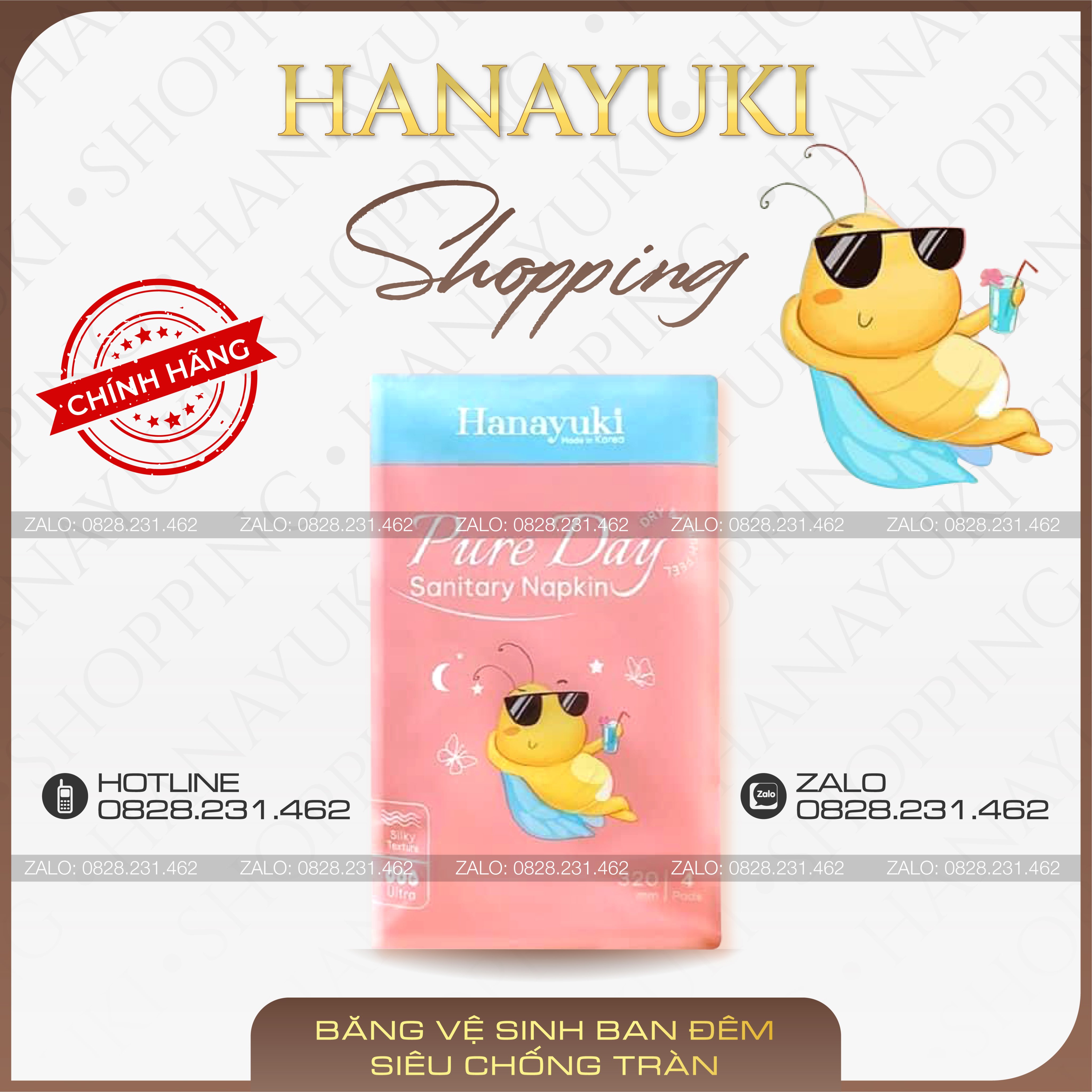 Băng Vệ Sinh Ban Đêm Hanayuki Pure Day Sanitary Napkin