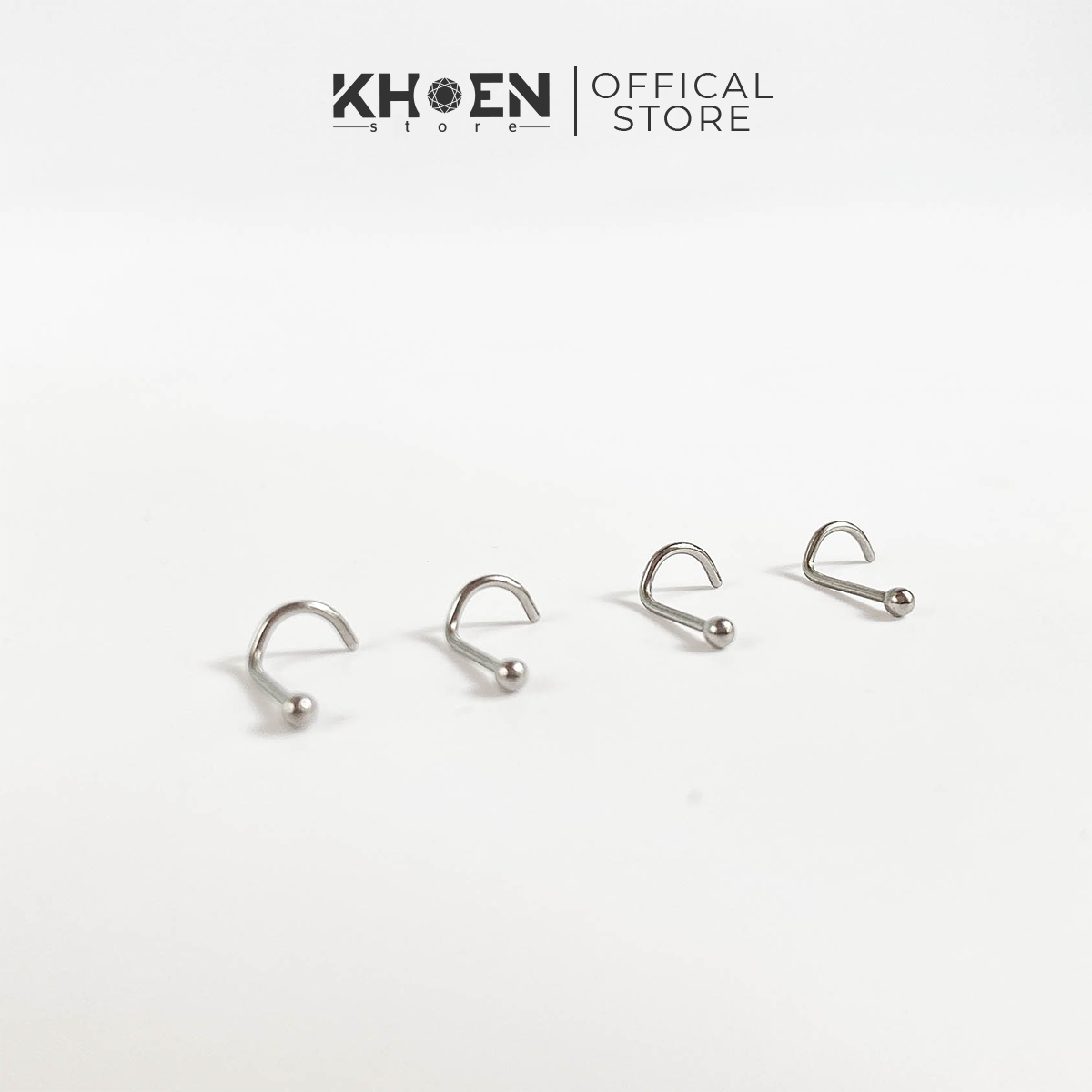 Khuyên mũi chân cong hạt bi - Thép không gỉ - Khoen Store
