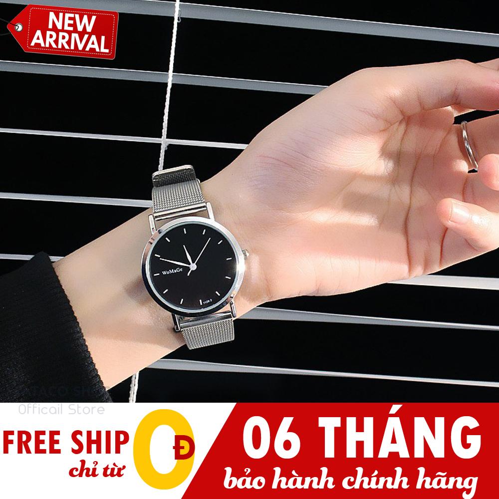 Đồng hồ thời trang nam nữ, Đồng hồ cặp , Đồng hồ Womage W86, Dây lưới cao cấp, Mặt máy mỏng, Thiết kế thanh lịch, Sang trọng