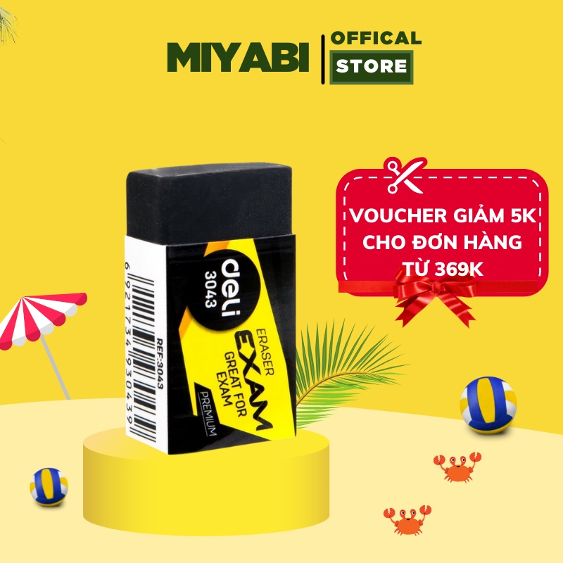 Gôm tẩy 2b deli, 40×22×12mm, màu đen - 1 cục tẩy - e3043 - gôm tẩy cao cấp học sinh , văn phòng - miyabi store