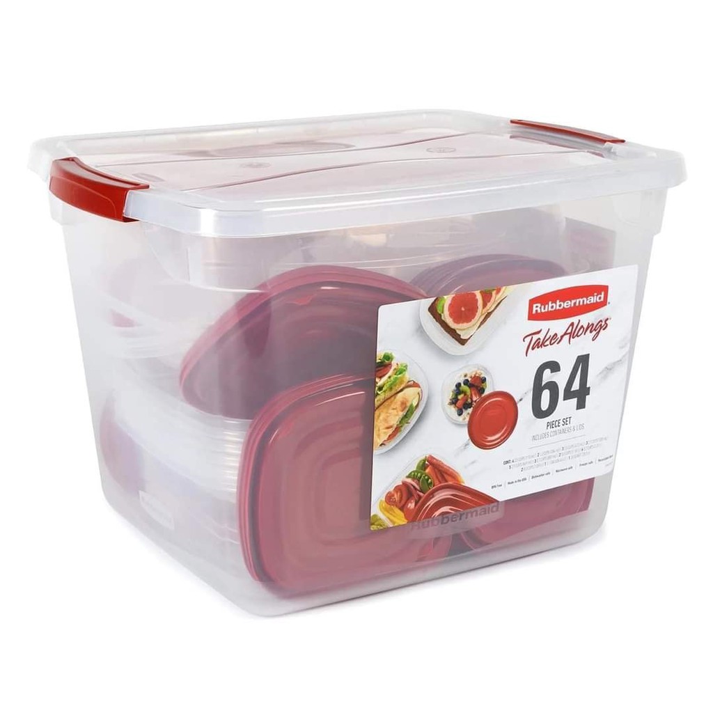 Set hộp trữ thực phẩm rubbermaid 64 món có sẵn