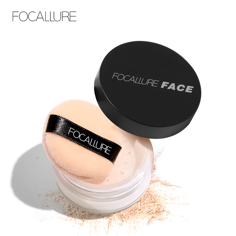 Focallure phấn phủ trang điểm chuyên nghiệp phấn phủ mờ mặt trần lâu dài làm trắng da kết thúc trong suốt thiết lập trang điểm kiểm soát dầu