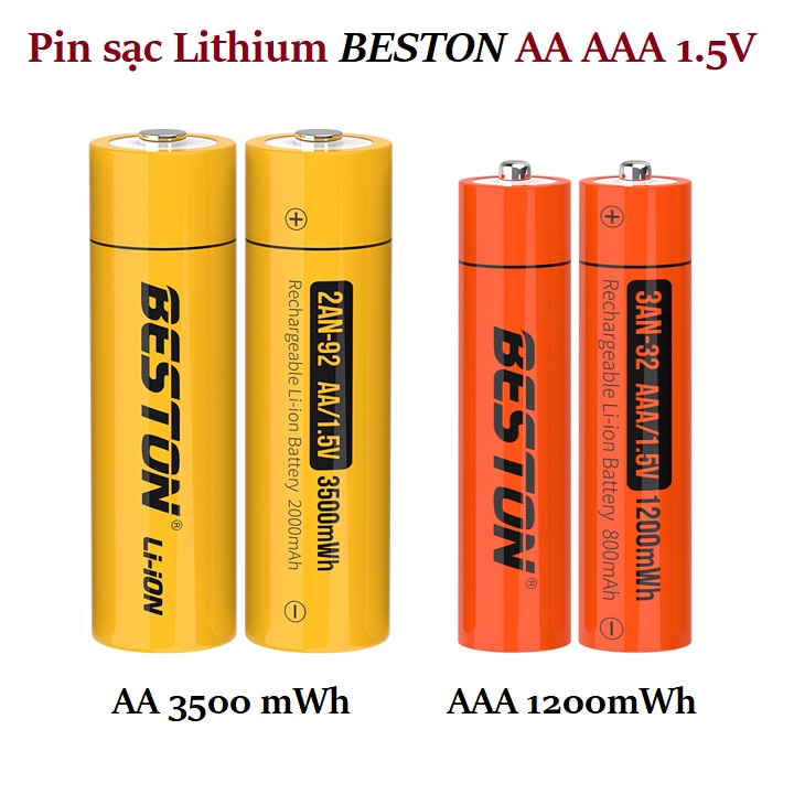Pin sạc Lithium Beston AA AAA 1.5V / Bộ sạc 7011
