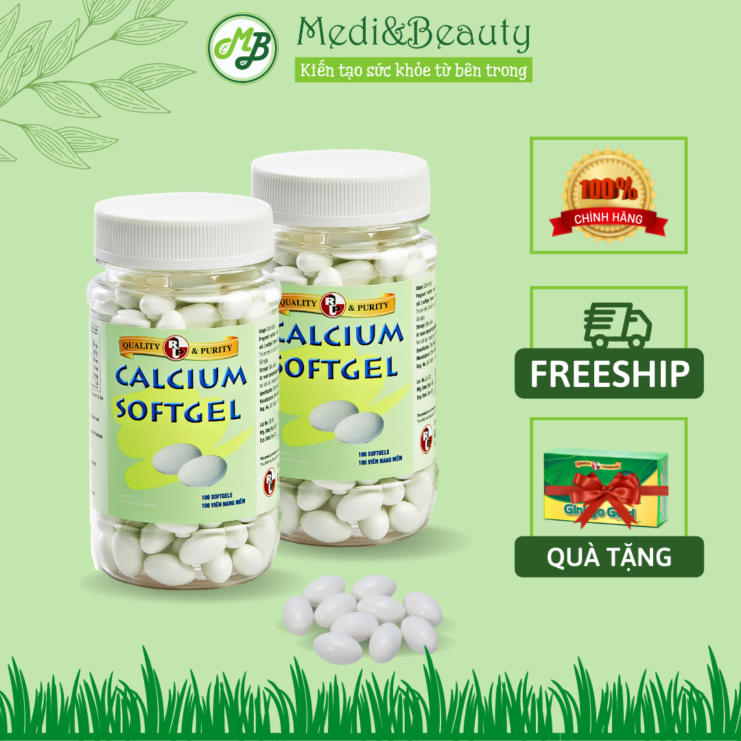 Tpcn calcium softgel hỗ trợ bổ sung calcium và vitamin d3- hỗ trợ tăng chiều cao chắc xương - robinson pharma usa - hộp 100 viên - tặng 1 hộp tuần hoàn não ginkgo gold h/30v
