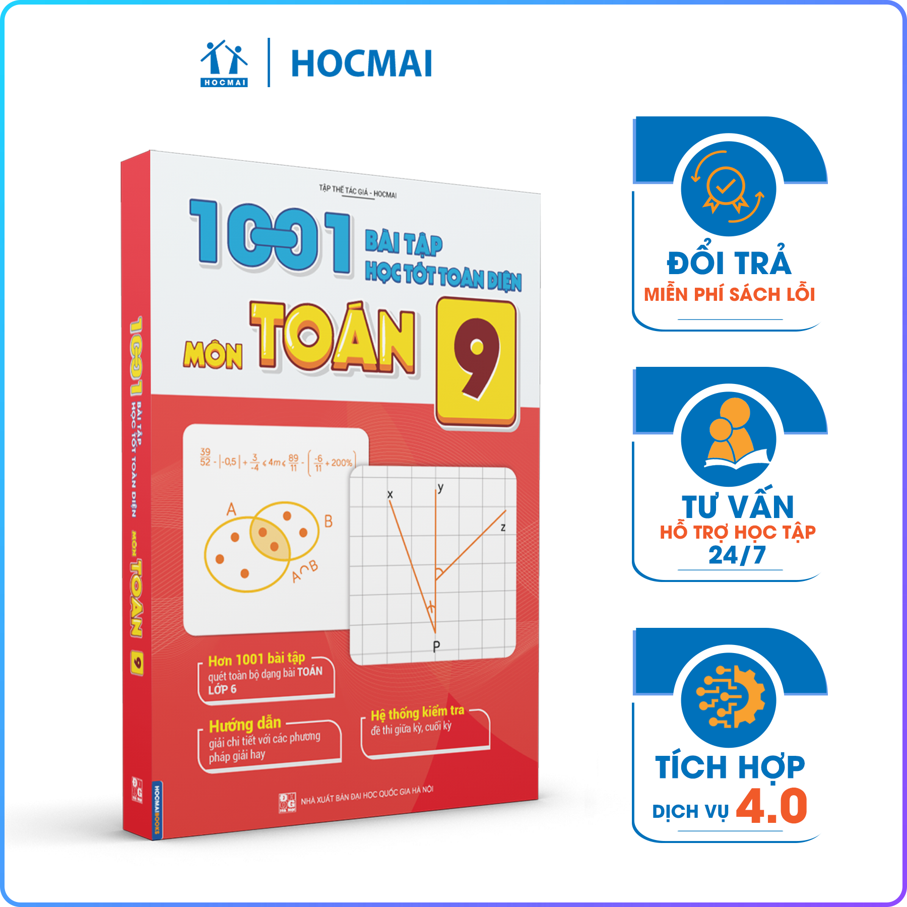 Sách HOCMAI - 1001 bài tập học tốt toàn diện môn Toán lớp 9