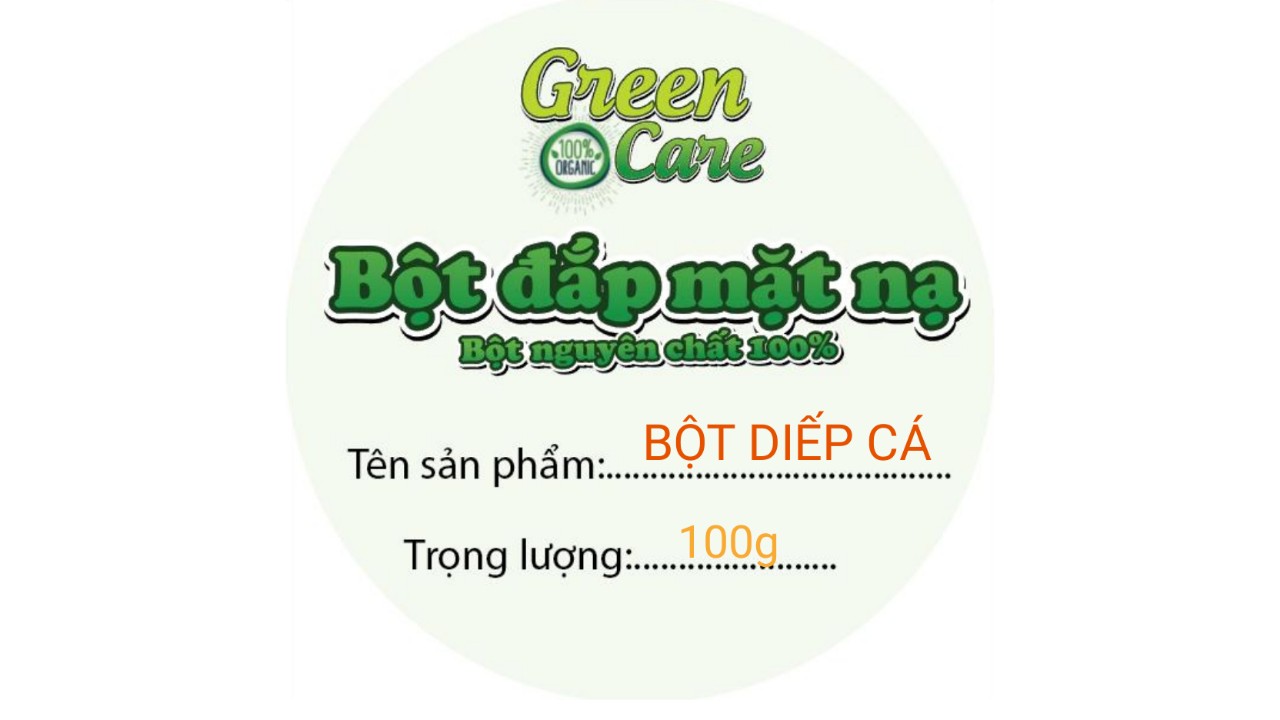 [HCM]Bột diếp cá nguyên chất 100g đắp mặt nạ dưỡng da thiên nhiên 100%