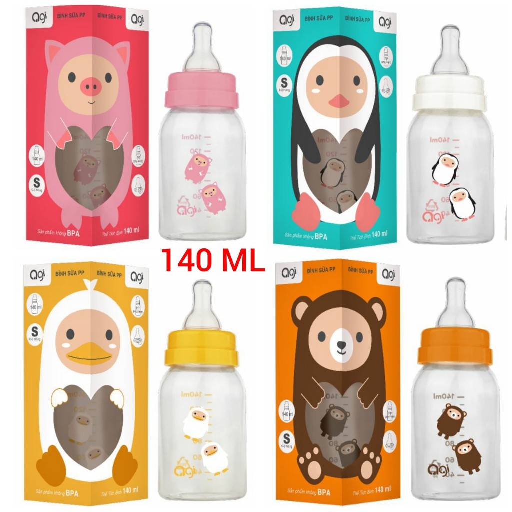 Bình sữa PP Agi cổ hẹp 60/140/250ml