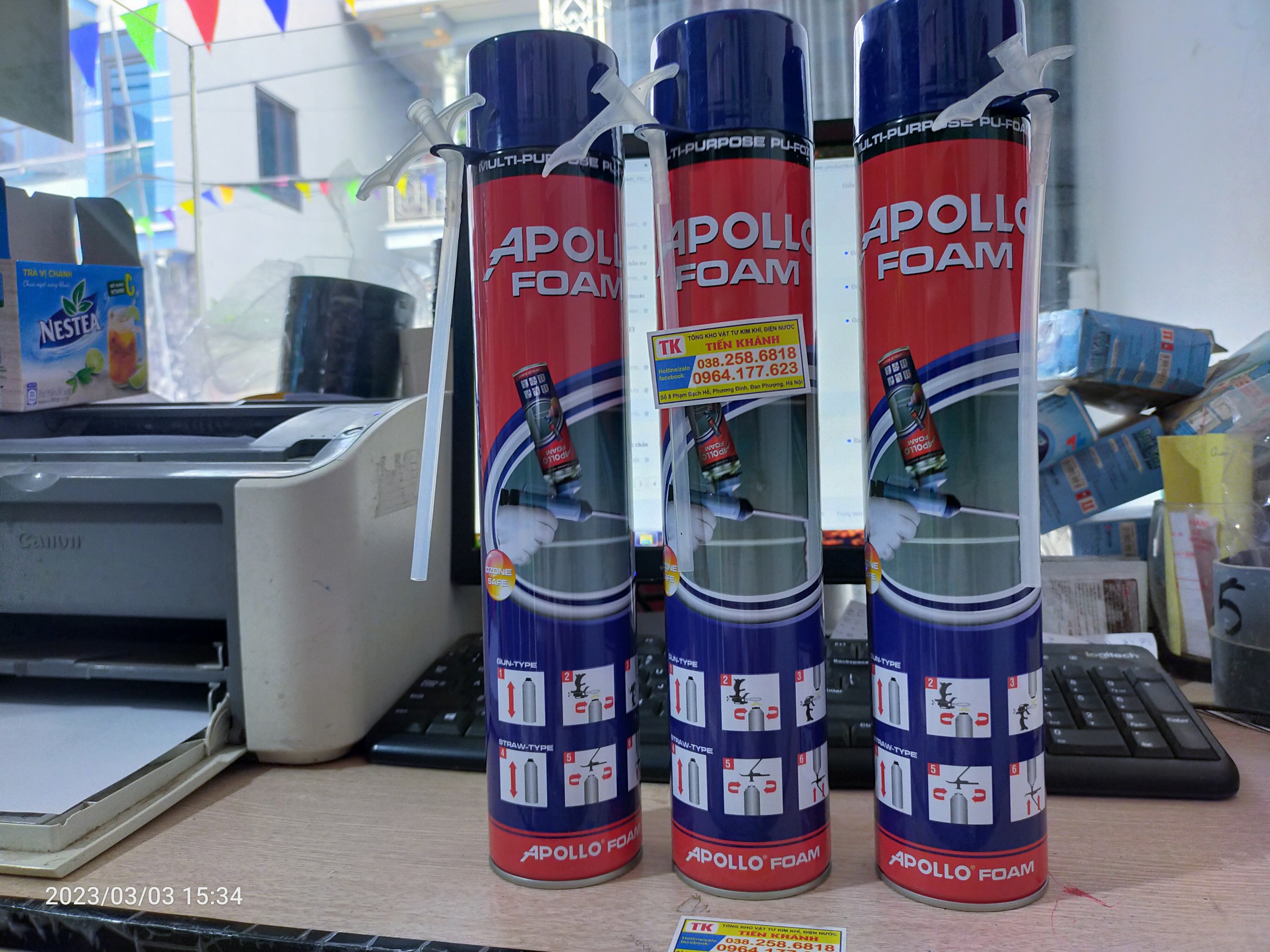 Keo bọt nở apollo foam dạng vòi 750ml