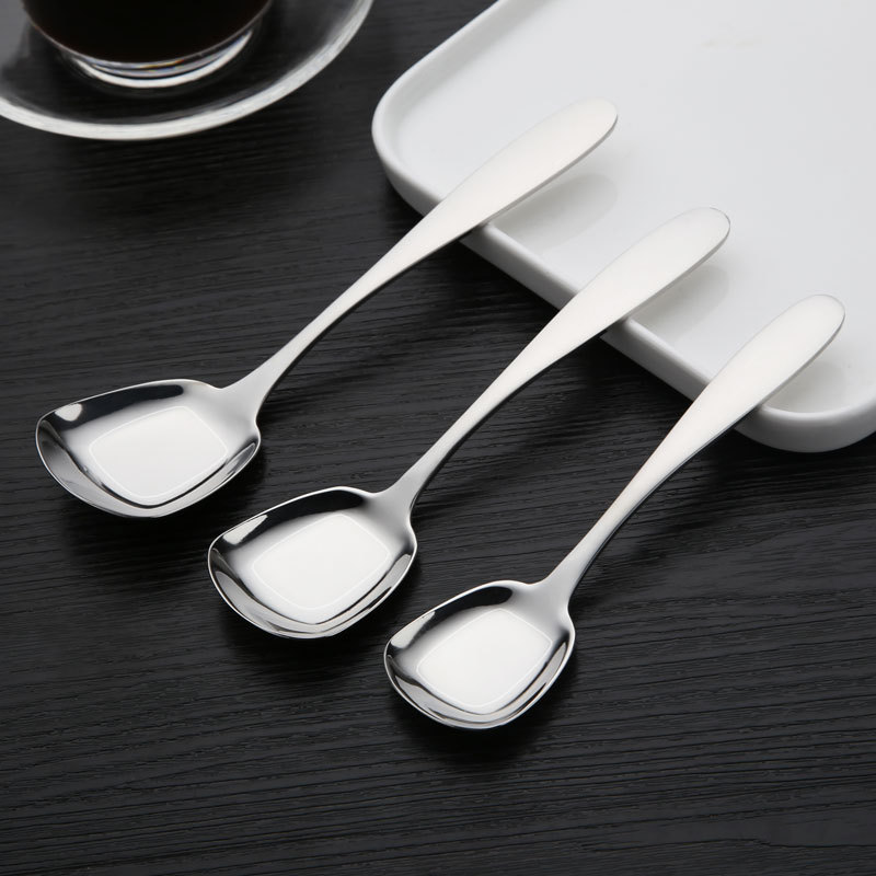 Muỗng ăn súp ăn cơm lòng vuông inox 304 đẹp tuyệt vời - thìa inox ăn phở - muong ăn bánh kem - muỗng uống cà phê - muong an