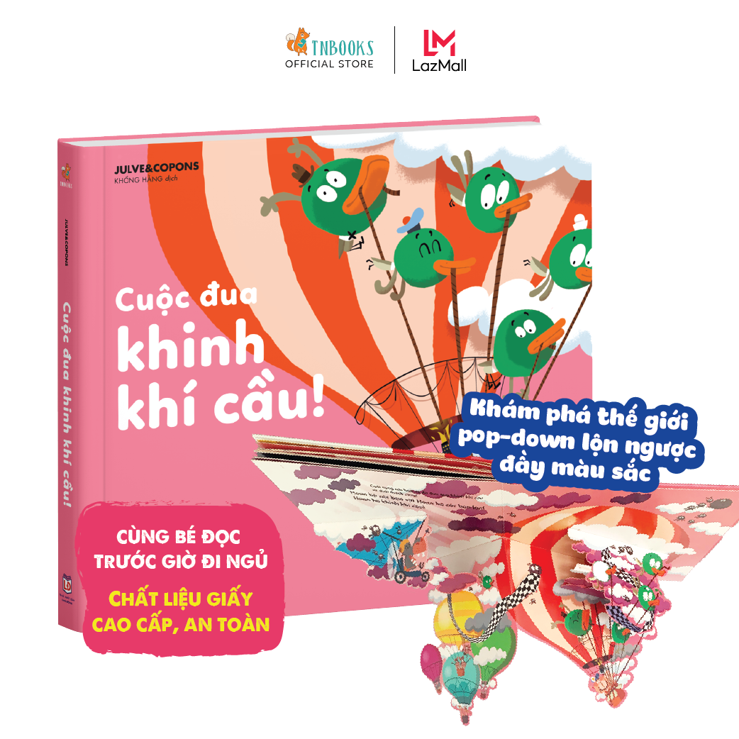 Sách Popdown - Cuộc Đua Khinh Khí Cầu - Sách tương tác lật mở 3D khám phá cho bé