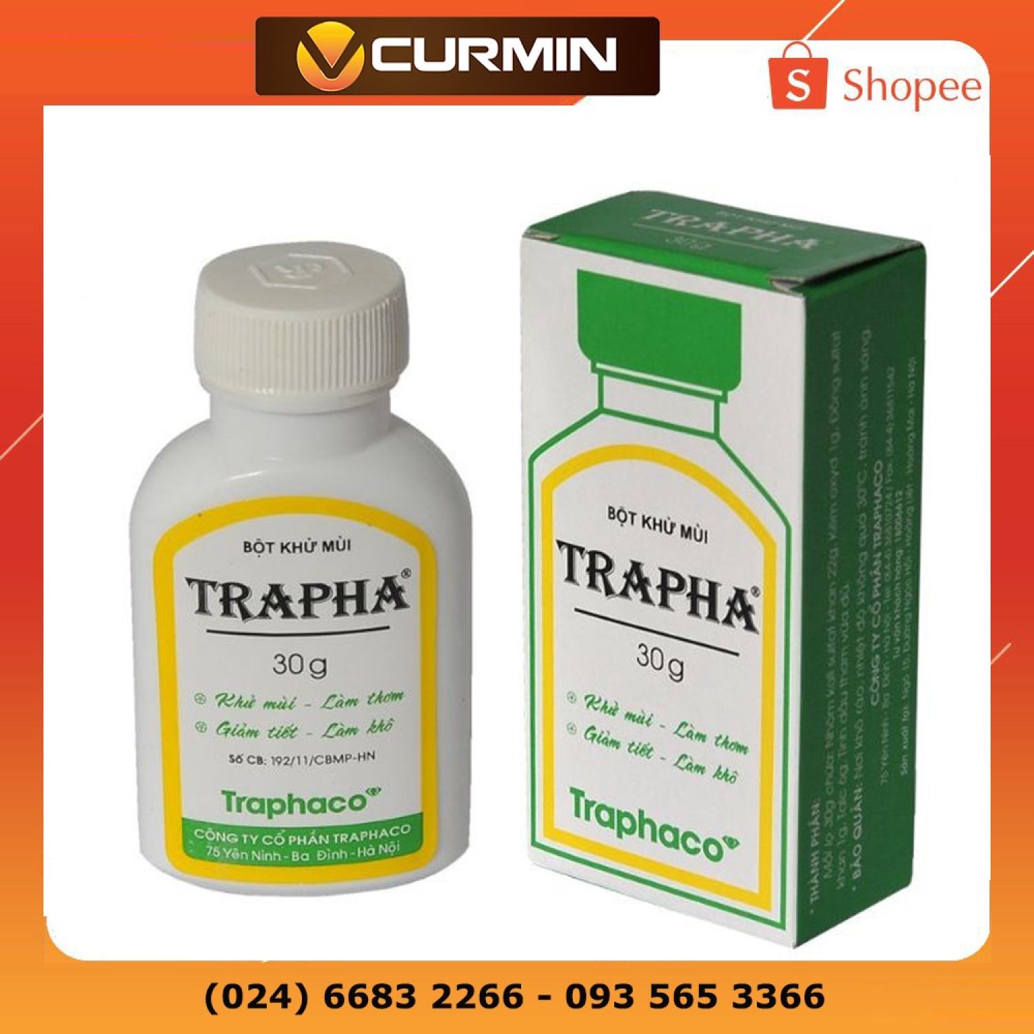 Khử mùi hôi chân, hôi nách Trapha 30g - dạng bột giúp hết mùi giày, giảm tiết mồ hôi - Traphaco (Chính hãng)