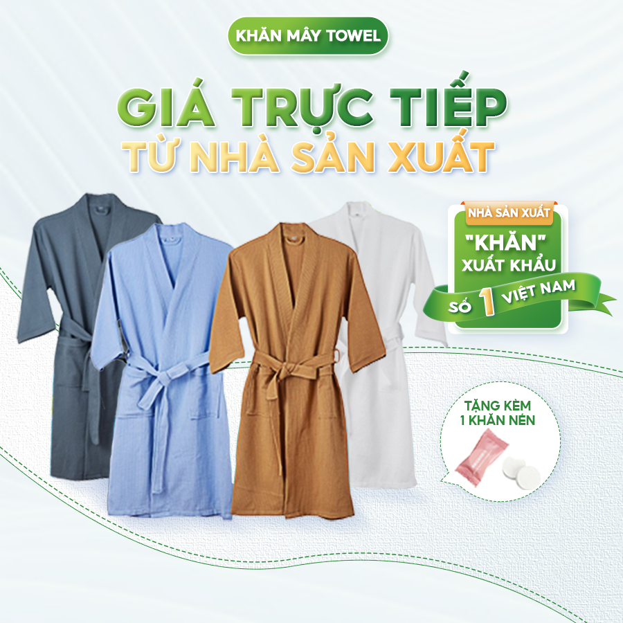 Áo choàng tắm tổ ong áo choàng tắm khách sạn nam nữ dày đẹp siêu thấm đủ màu đủ size