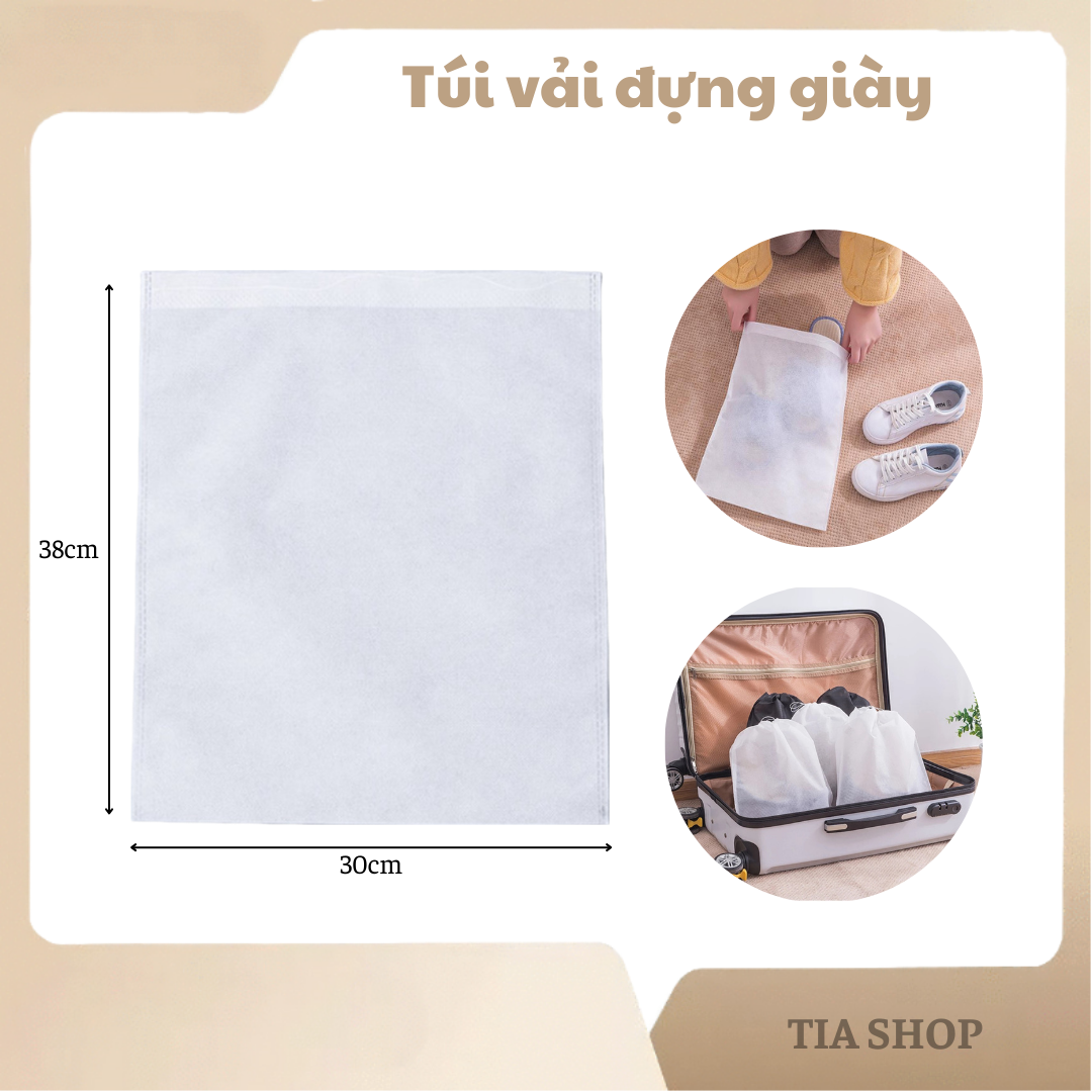 Túi đựng giày dép, quần áo dây rút size to đựng vừa 1 đôi giày