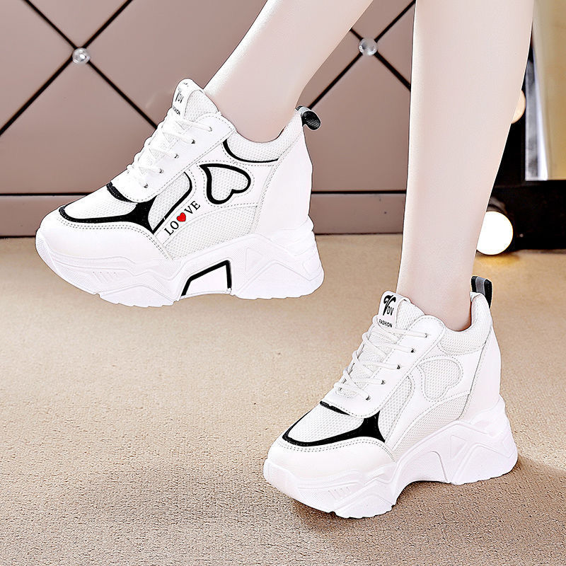 Giày thể thao nữ đế độn Phong Cách Hàn Quốc Giày sneaker nữ Mẫu mới Thoáng khí êm chân Giày thể thao sneakers nữ đế độn Cao 8cm Chống trơn trượt BC03
