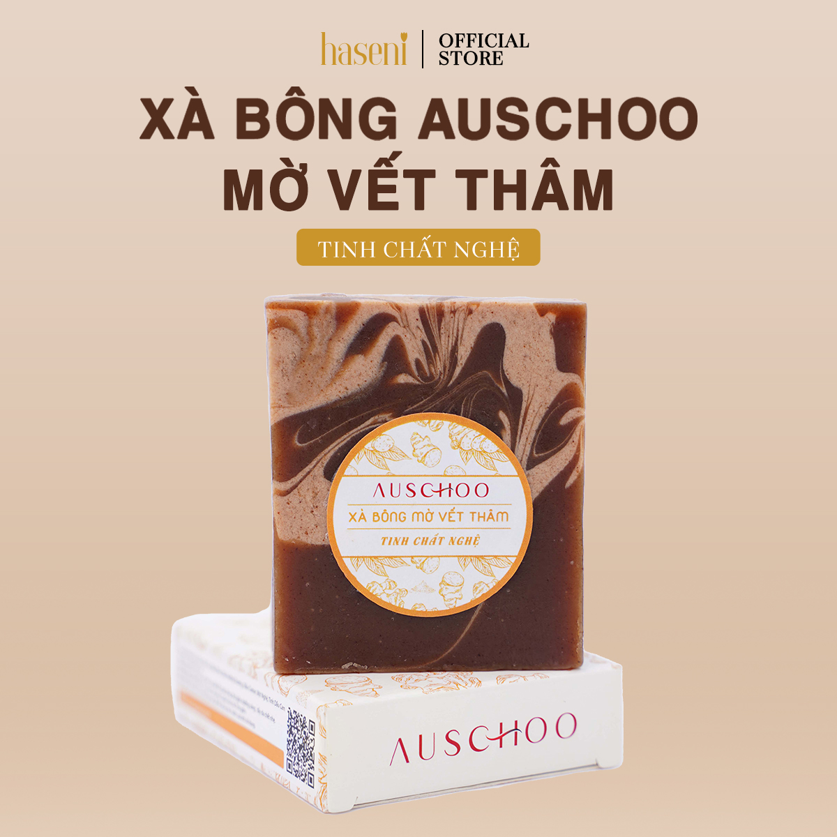 Xà bông mờ thâm Auschoo haseni 80g- giúp làm mờ vết thâm sạm, dưỡng da