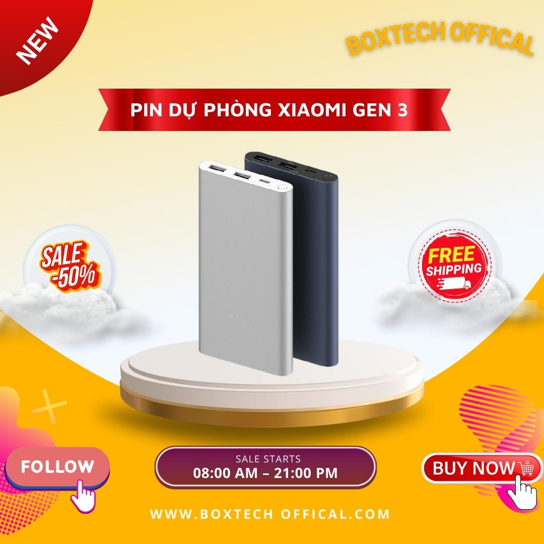 Pin Sạc Dự Phòng Xiaomi Gen 3 Version 2023 Polymer 10000mAh Tích Hợp Cổng TypeC . Hỗ Trợ Sạc Nhanh 18W. Vỏ Kim Loại Sang Trọng Nhỏ Gọn Bền Bỉ Tiện Lợi Bảo Hành 12 Tháng