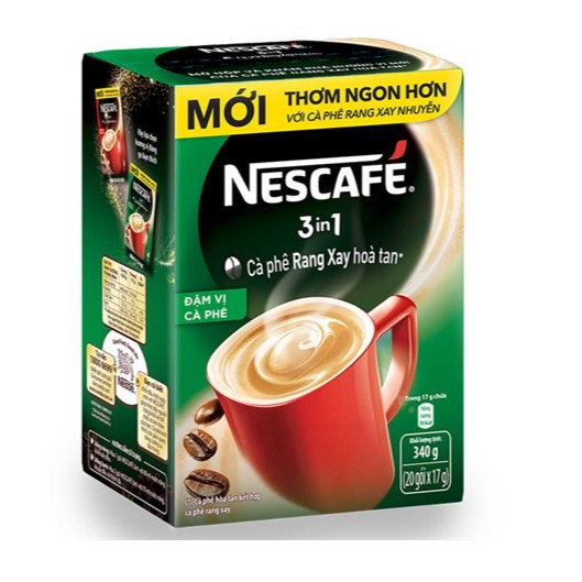 Cà phê sữa nescafe xanh 3 in 1 hộp 340g