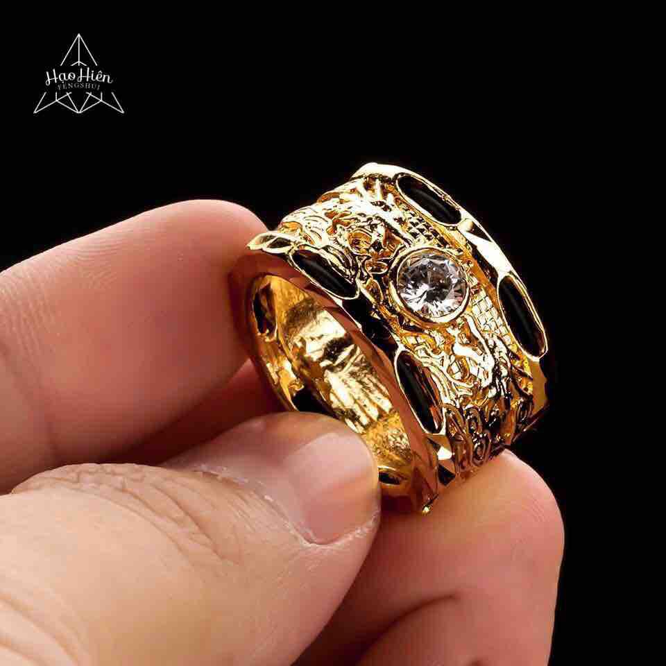 Nhẫn Nam Titan mạ Vàng 24K Voi Lông đính đá Cao Cấp (Có 04 Màu) X.N022-49 – Quà sinh nhật, quà tặng tết, nhẫn nam đẹp, nhẫn bạc nam, nhẫn nam mạ vàng, nhẫn nam đầu rồng, nhẫn nam titan mạ vàng, nhẫn vàng nam, nhẫn nam đính đá