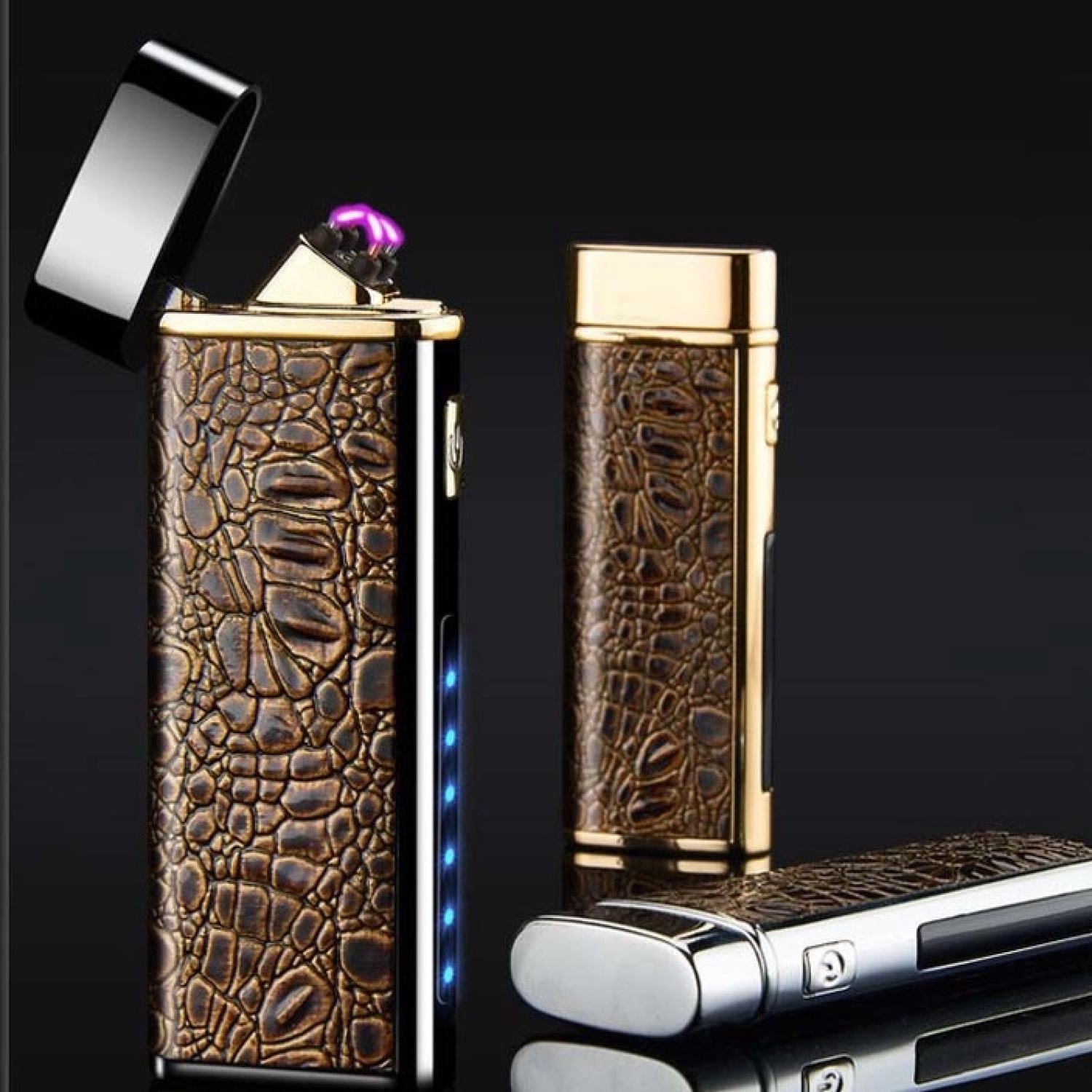 Bật lửa điện HF806 fullbox có đèn chiếu sáng USB sạc điện