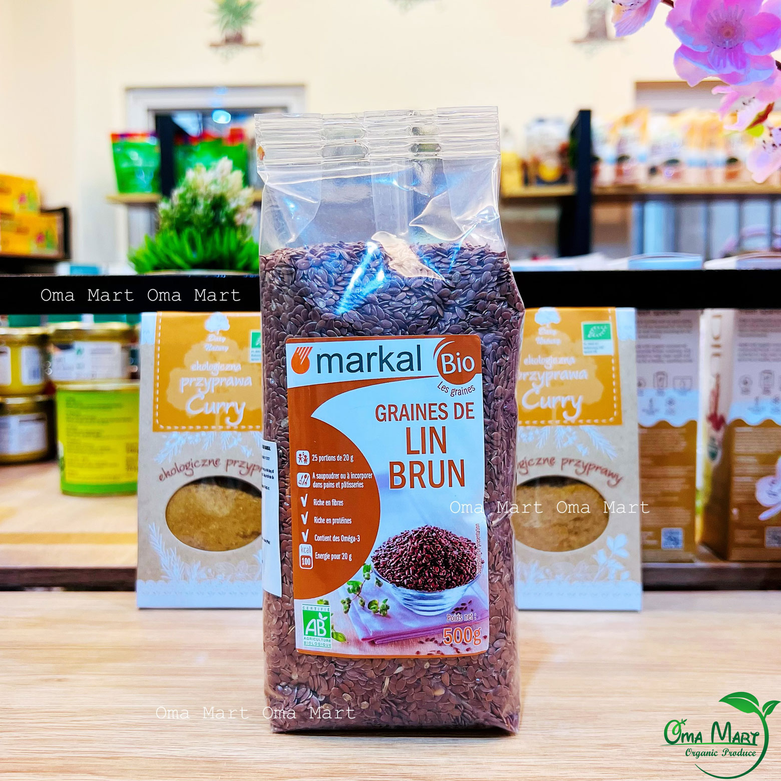 Hạt lanh nâu hữu cơ Markal 500g