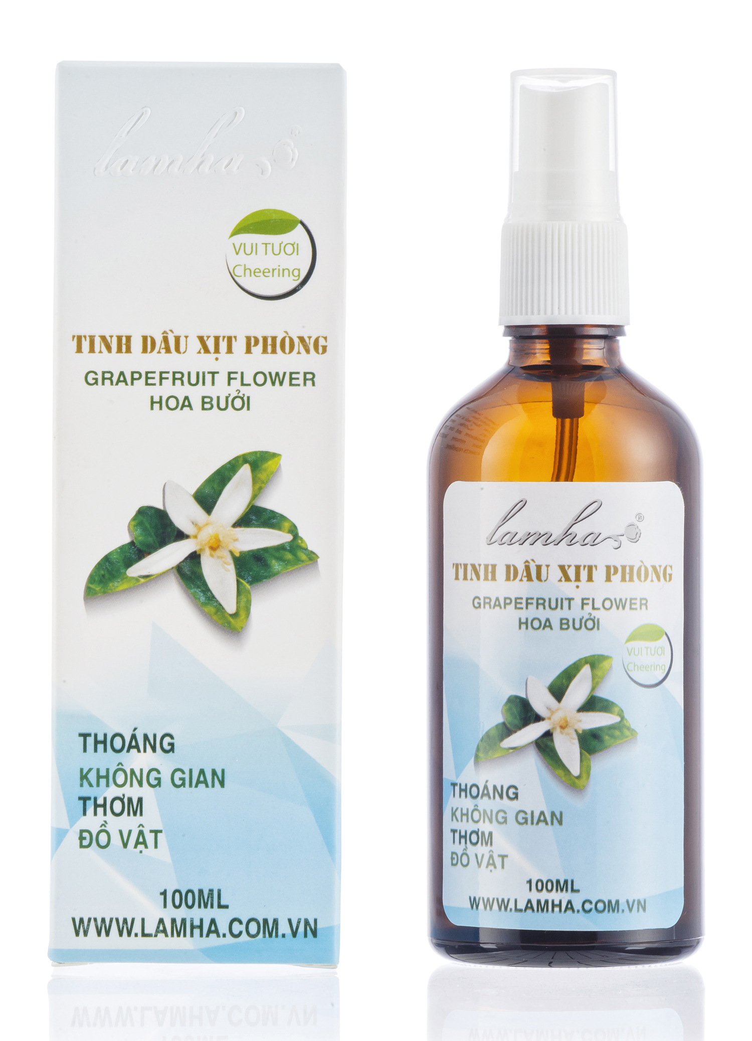Xịt phòng tinh dầu hoa bưởi - lam hà 100ml