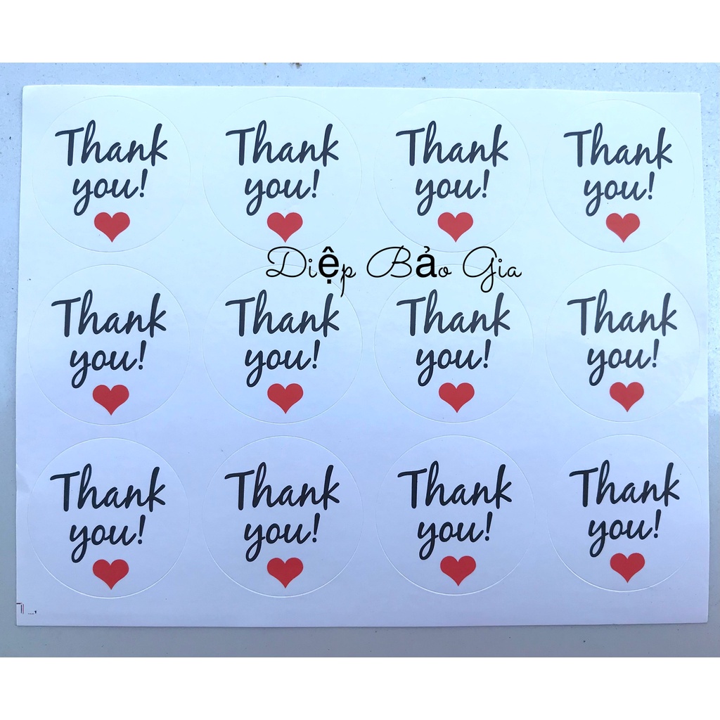 Tem/sticker dán hộp bánh Thankyou T9
