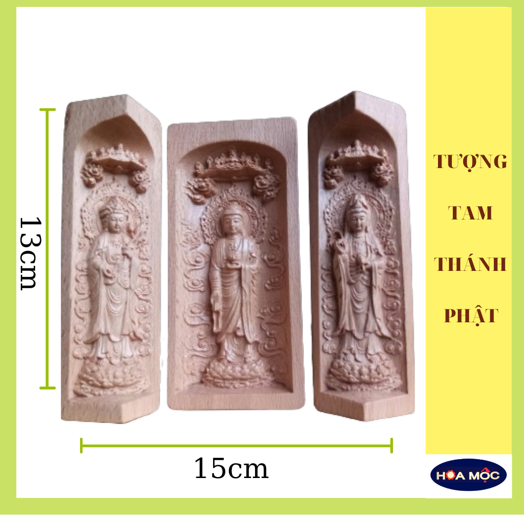 [HCM]Tượng Tây Phương Tam Thánh Đại Thế Chí – Phật A Di Đà - Quan Âm Bồ Tát [HOA MỘC] 15x7cm{FREE SHIP TOÀN QUỐC}Điêu Khắc Chất Liệu Gỗ Tượng nhỏ trang trí Quà tặng
