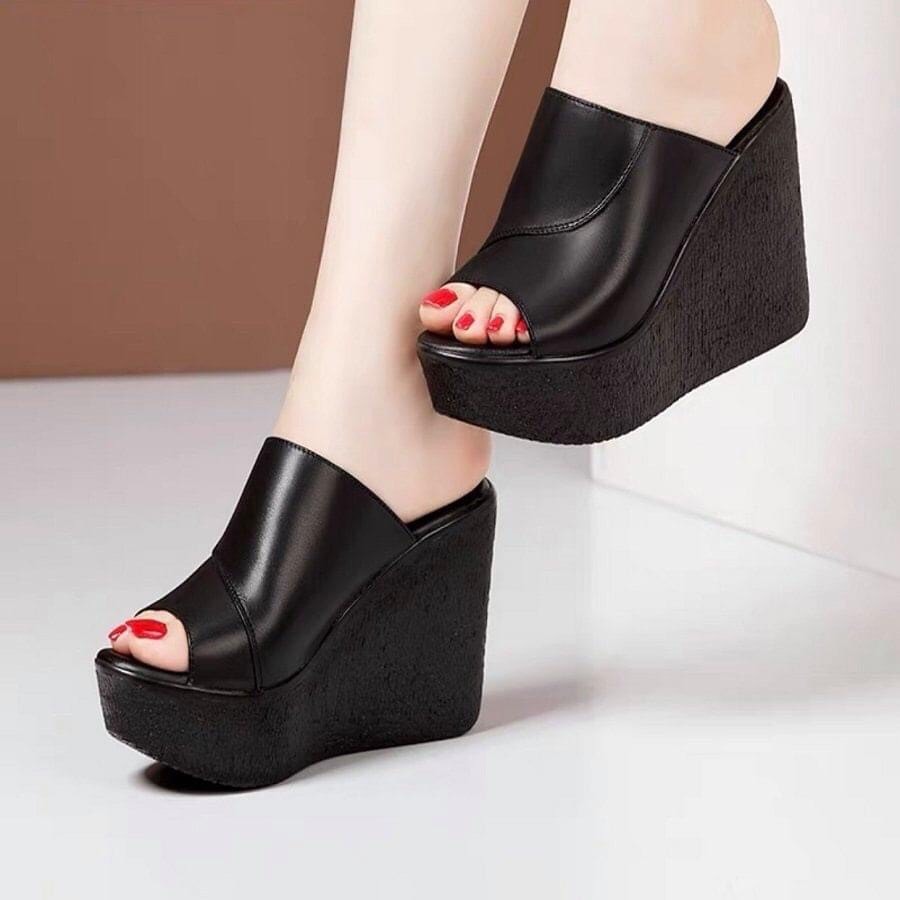 Dép đế xuồng quai ngang bản to quai viền chéo cao cấp
