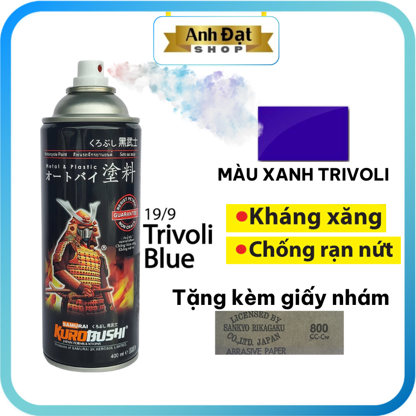 Màu xanh Trivoli 9, dung tích 400ml, có khả năng kháng xăng , chống rạn nứt