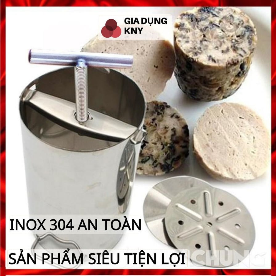 Khuôn làm giò xào - giò chả bằng inox khuôn giò inox tiện dụng khuôn ép giò xào dụng cụ làm giò loại 1KG