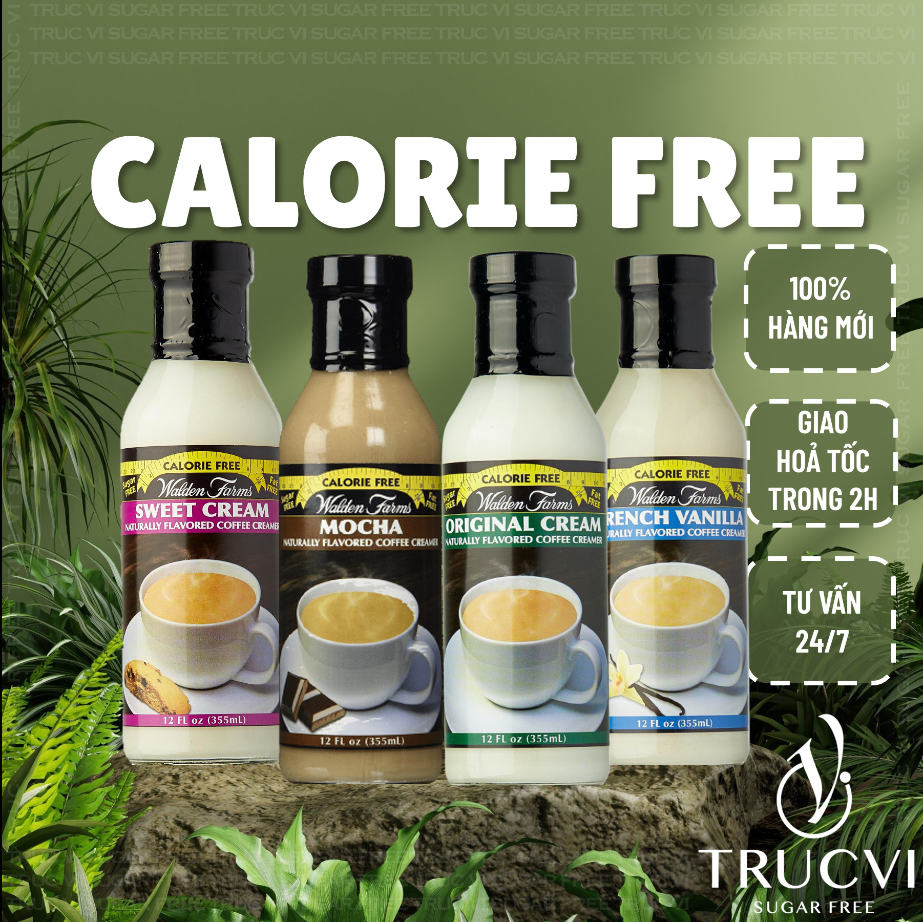 Kem Béo Không Đường( Sugar free coffee cream) Walden farms ( ăn kiêng, eat clean, keto, lowcarb, tiểu đường)