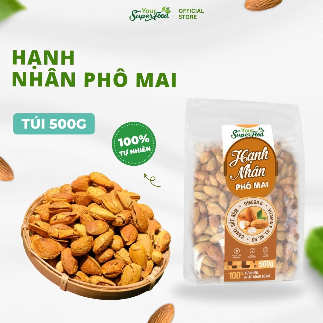 Hạnh nhân phô mai vỏ mỏng - hàng chuẩn mỹ - dễ tách - siêu ngon your superfood