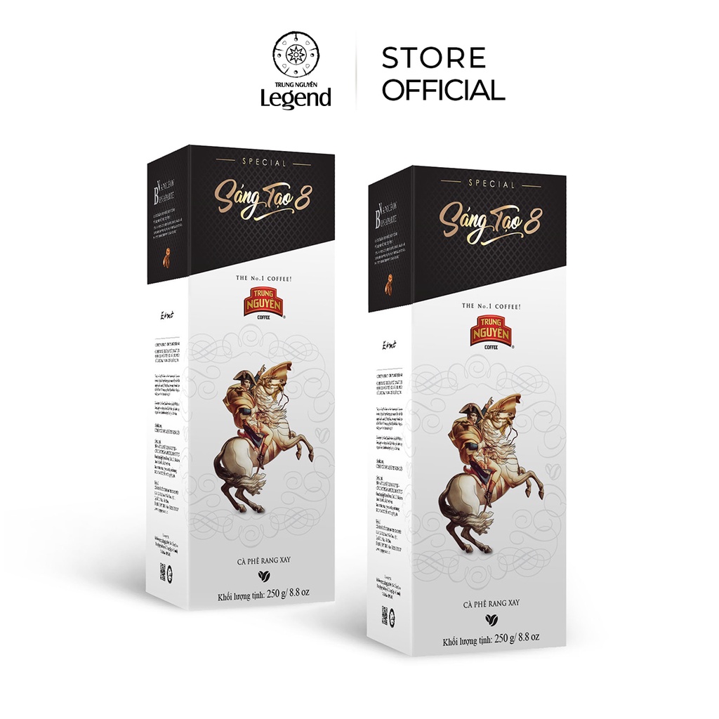 Combo 2 cà phê rang xay sáng tạo 8 - trung nguyên legend - hộp 250gr