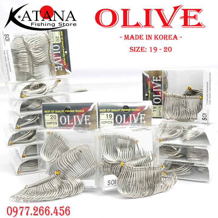 [HCM]Lưỡi Câu Olive  Câu Tra Câu Hồ Siêu Bén - Korea