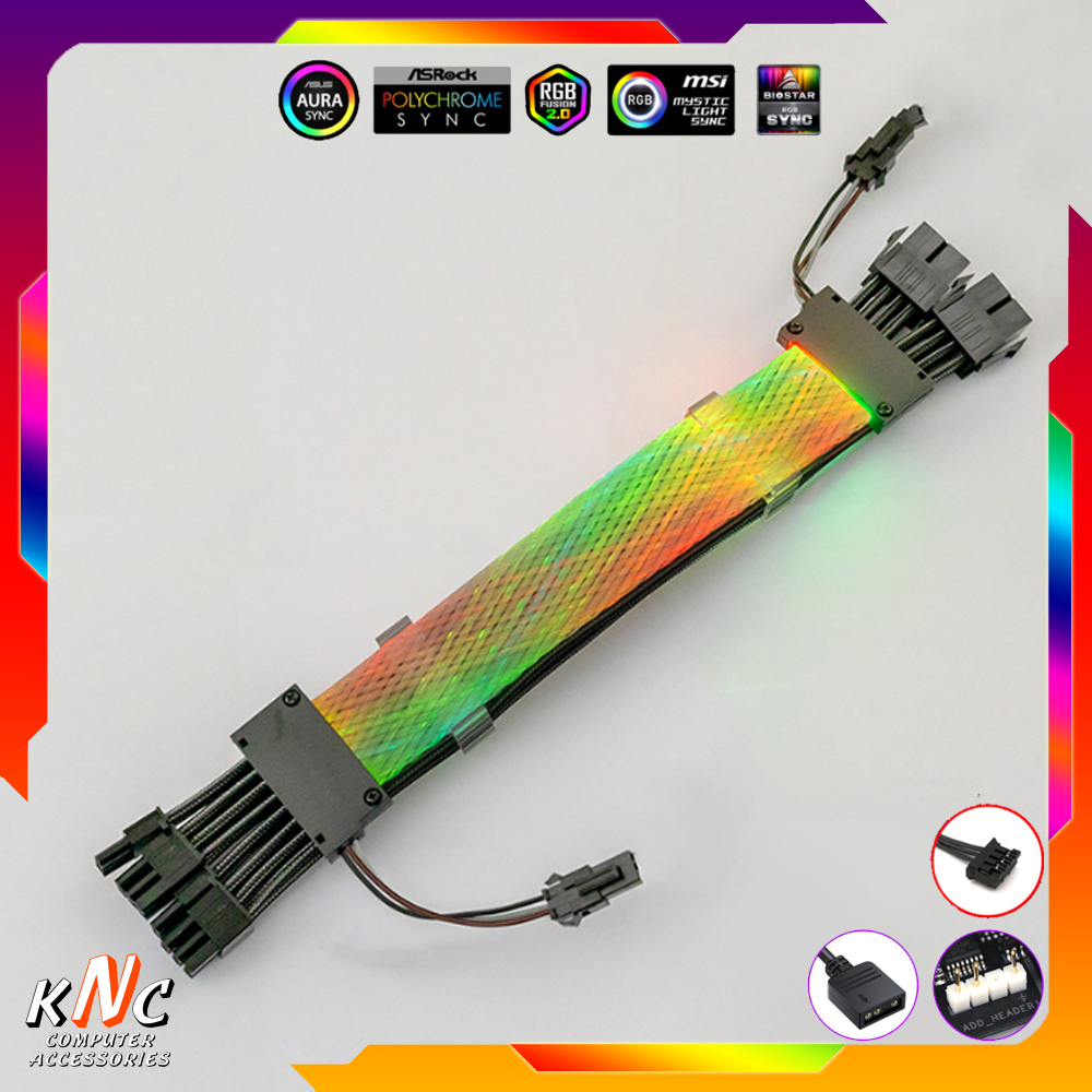 Dây Nguồn Nối Dài Qingsea Led 5v ARGB 16pin VGA Đồng Bộ Mainboard - Hub Coomoon Tomato Xigmateks