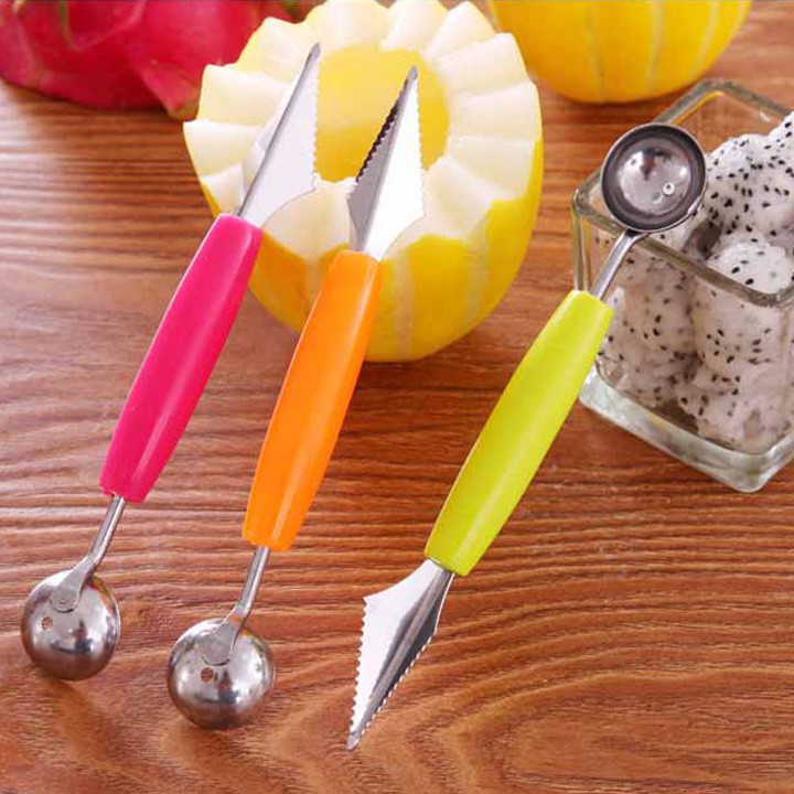 Dao cắt tỉa trái cây 2 đầu đa năng - Dao gọt tỉa hoa quả thông minh, dụng cụ khắc tỉa 2 đầu inox