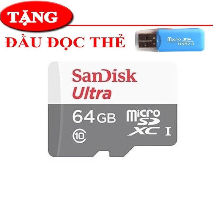 Thẻ nhớ Micro SD SANDISK Ultra II 64GB Class 10 - 80MB/s (không Adapter) - Hãng Phân Phối Chính Thức-Tặng Kèm Đầu Đọc Thẻ Nhớ