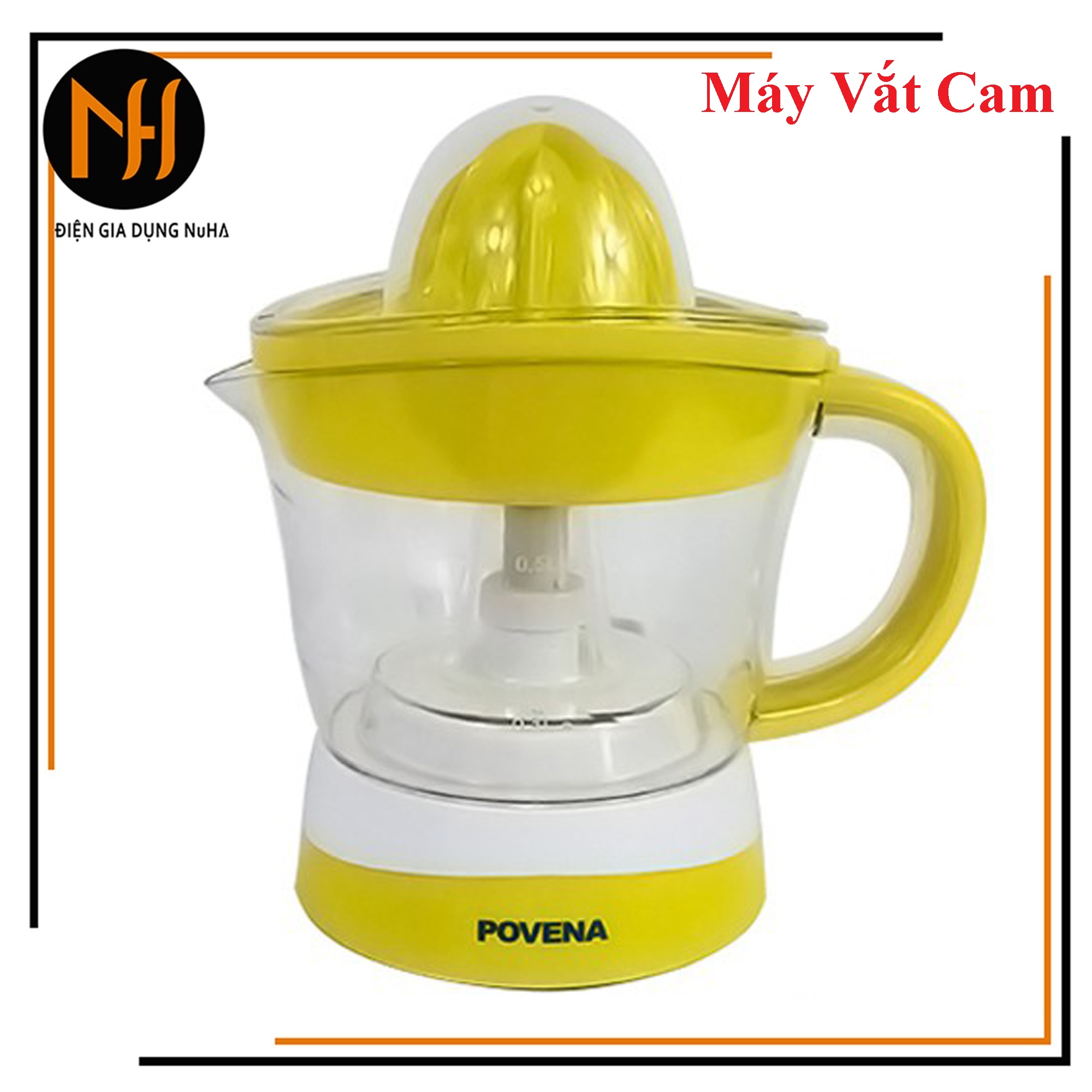 Máy vắt cam Povena/Matika có 2 đầu vắt lớn và nhỏ công suất 40W bảo hành 12 tháng