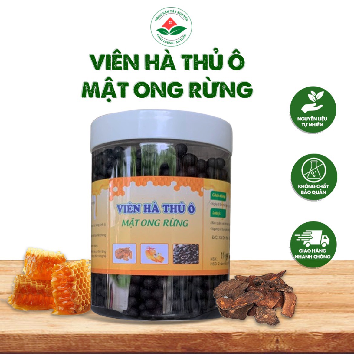Viên hà thủ ô mật ong rừng hộp 500g