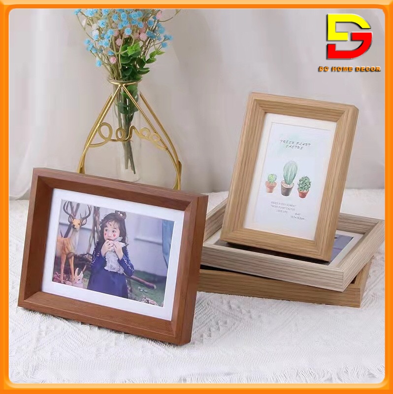 Khung ảnh để bàn trang trí khung ảnh gỗ thông 2 mặt phong cách hiện đại nhiều kích thước dg-200