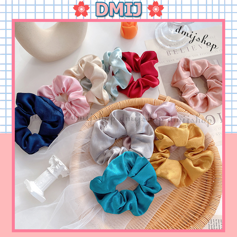 Cột Tóc Vải Scrunchies Đơn Giản Dây Buộc Tóc Scrunchies Nhiều Màu Hàn Quốc