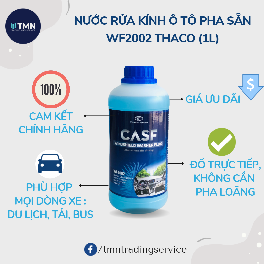 [CHÍNH HÃNG] THACO - NƯỚC RỬA KÍNH Ô TÔ PHA SẴN WF2002 (1L)